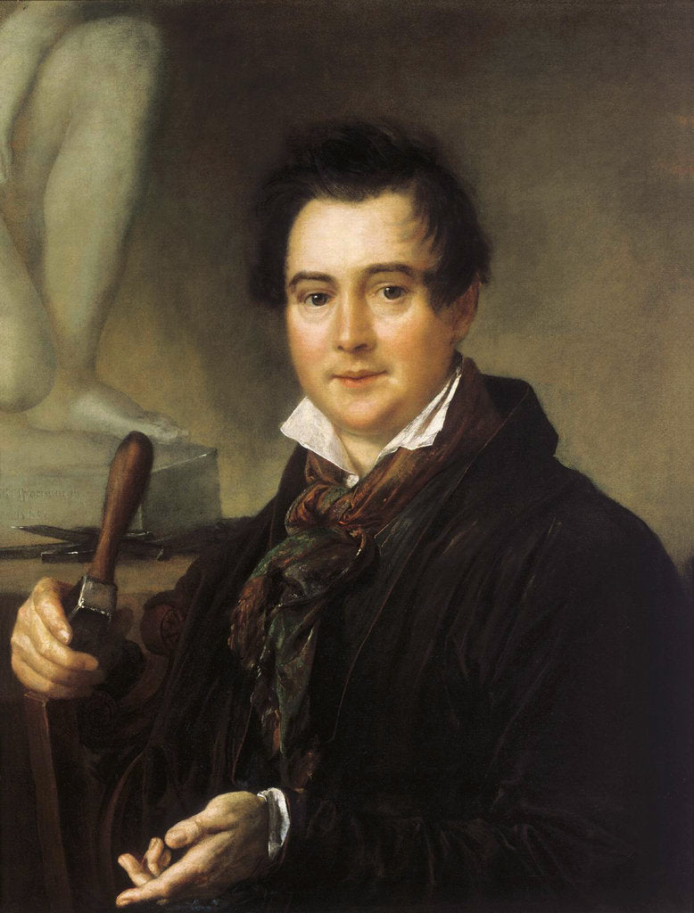 Detail of Portrait of the sculptor Ivan P. Vitali, 19th century by Anonymous
