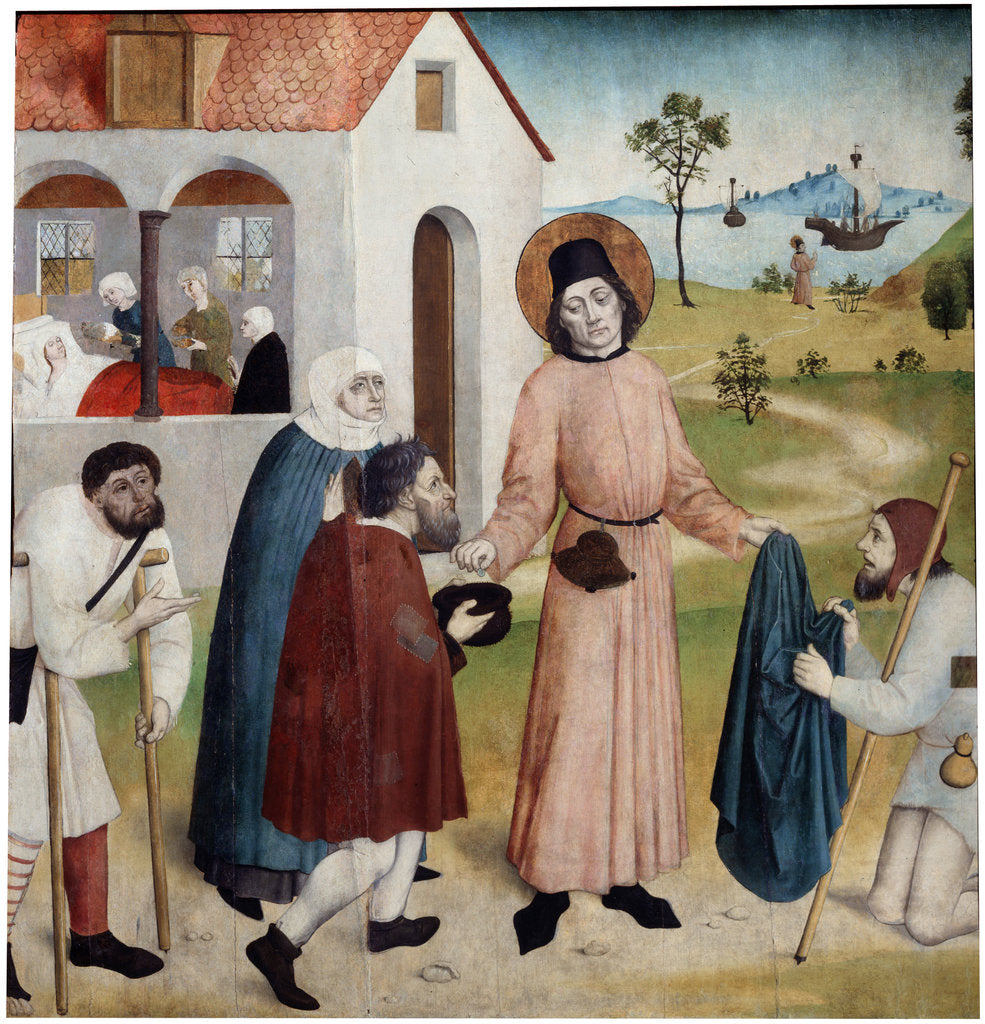 Detail of Saint Giles distributing his property among the poor, c1470-1480 by Anonymous