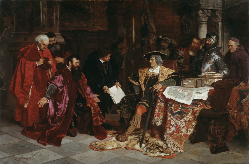 Detail of The Emperor Maximilian receives the Venetian Ambassadors in Verona, 1879 by Anonymous