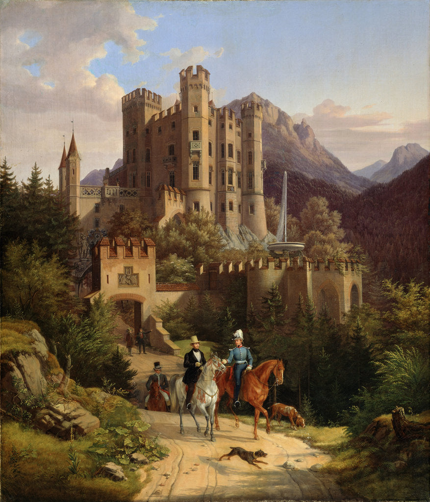 Detail of The Crown Prince Maximilian riding in Hohenschwangau, 1838-1839 by Anonymous