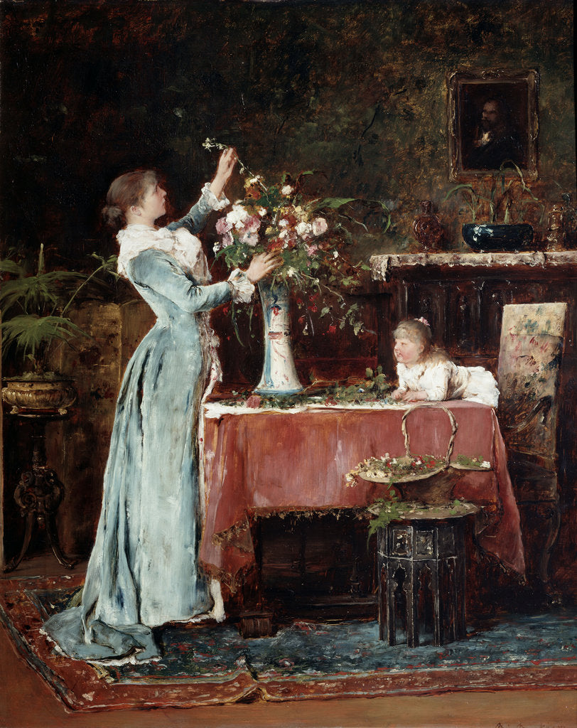 Detail of Composing a Bouquet, 1880s by Anonymous