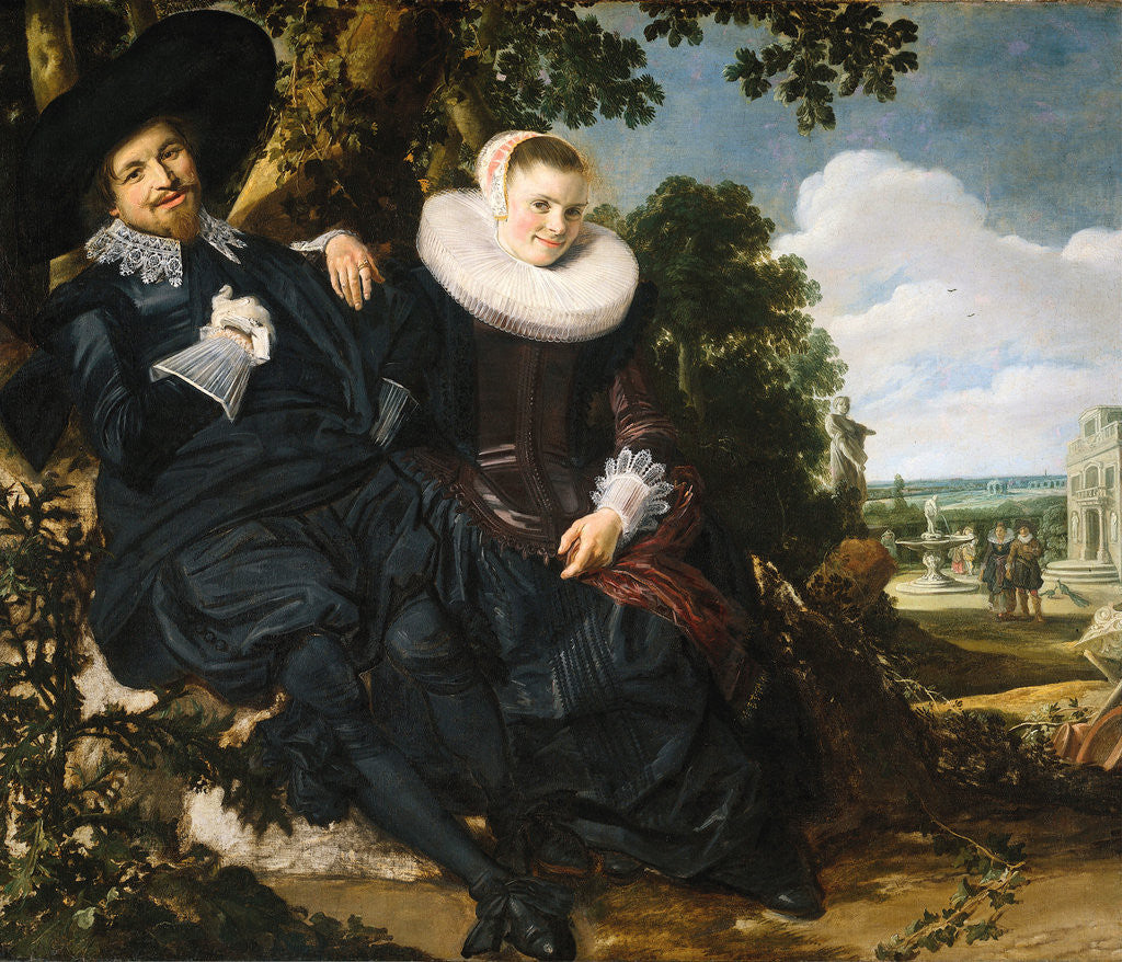 Detail of Marriage portrait of Isaac Abrahamsz Massa and Beatrix van der Laen by Frans Hals