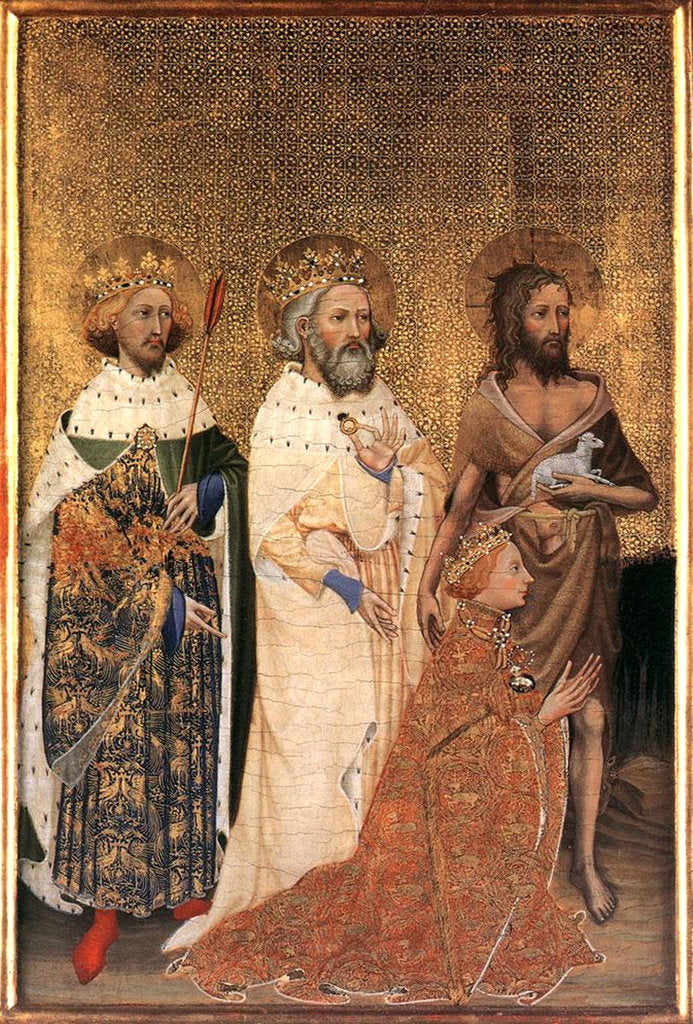 Detail of Richard II of England with his patron saints, between 1395 and 1399 by Anonymous
