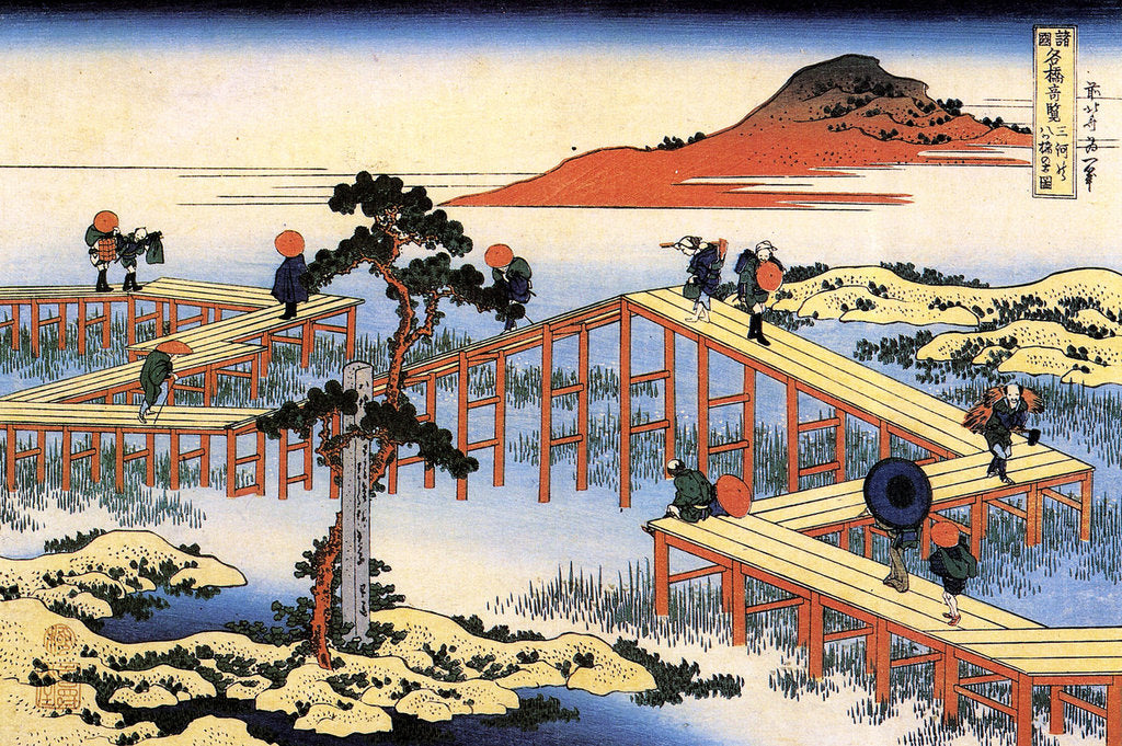 Detail of Yatsuhashi in Mikawa Province, c1835 by Anonymous