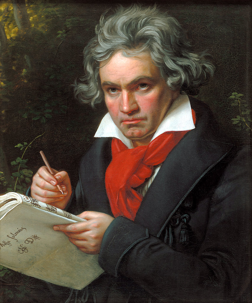 Detail of Portrait Ludwig van Beethoven when composing the Missa Solemnis, 1820 by Anonymous