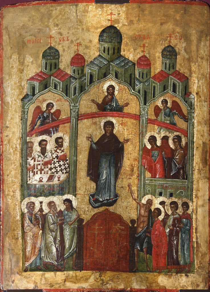 Detail of The Protection of the Mother of God (Pokrov), early 15th century by Anonymous