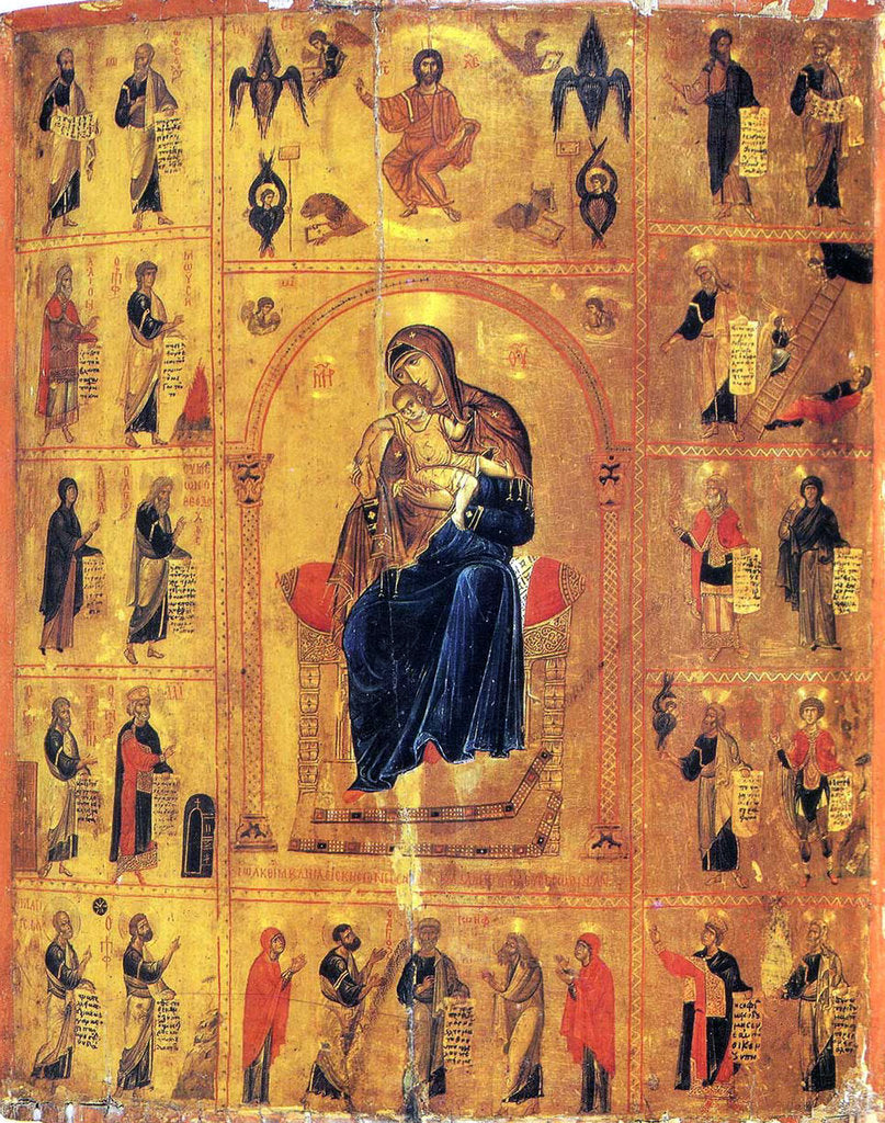 Detail of Virgin and Child with Saints, early 12th century by Anonymous