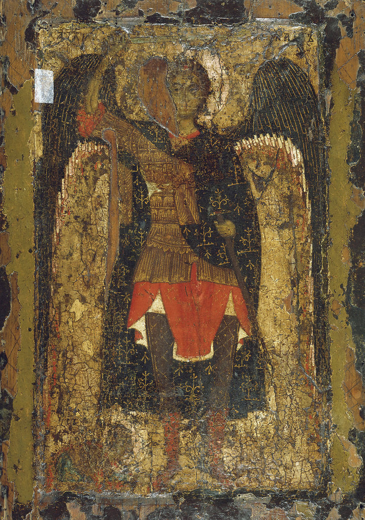 Detail of The Appearance of the Archangel Michael to Joshua, the son of Nun, early 13th century by Anonymous