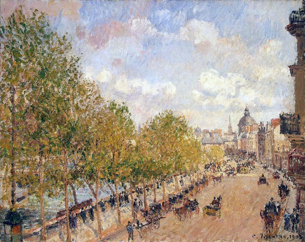 Detail of Quai Malaquais, Sunny Afternoon by Camille Pissarro