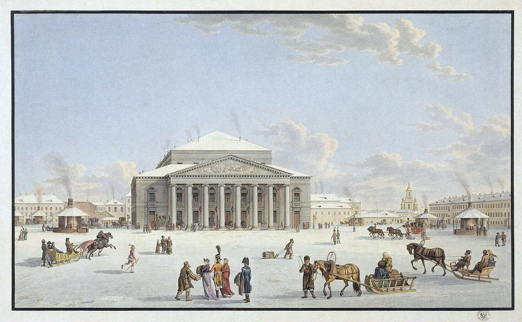 Detail of View of the Bolshoi Theatre in St Petersburg, early 19th century by Anonymous