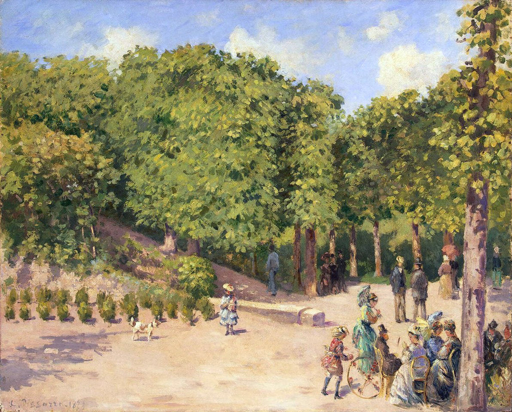 Detail of Town Park in Pontoise, 1873 by Anonymous