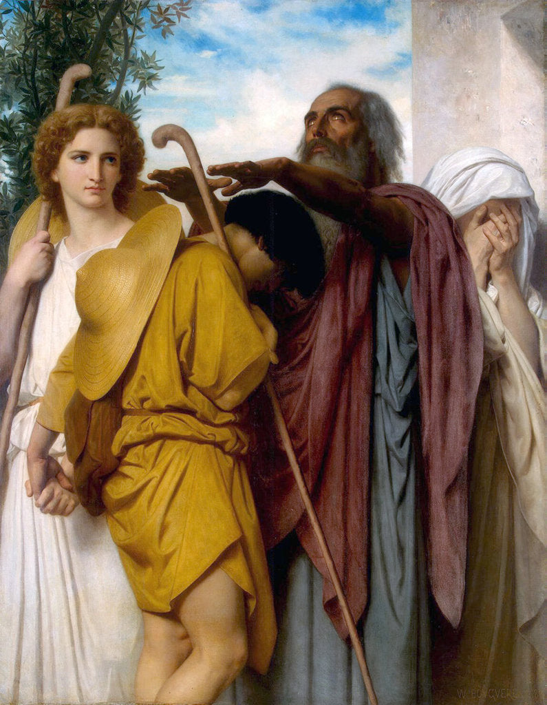 Detail of Tobias Saying Good Bye to his Father, 1860 by Anonymous