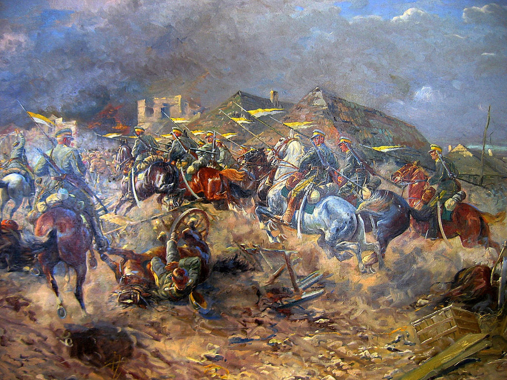 Detail of Attack of Polish Uhlans on Bolsheviks near Sloutsk, 1919, 1920 by Anonymous