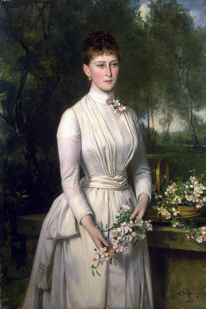 Detail of Portrait of Grand Duchess Elizaveta Fyodorovna, (1864?1918), 1885 by Anonymous
