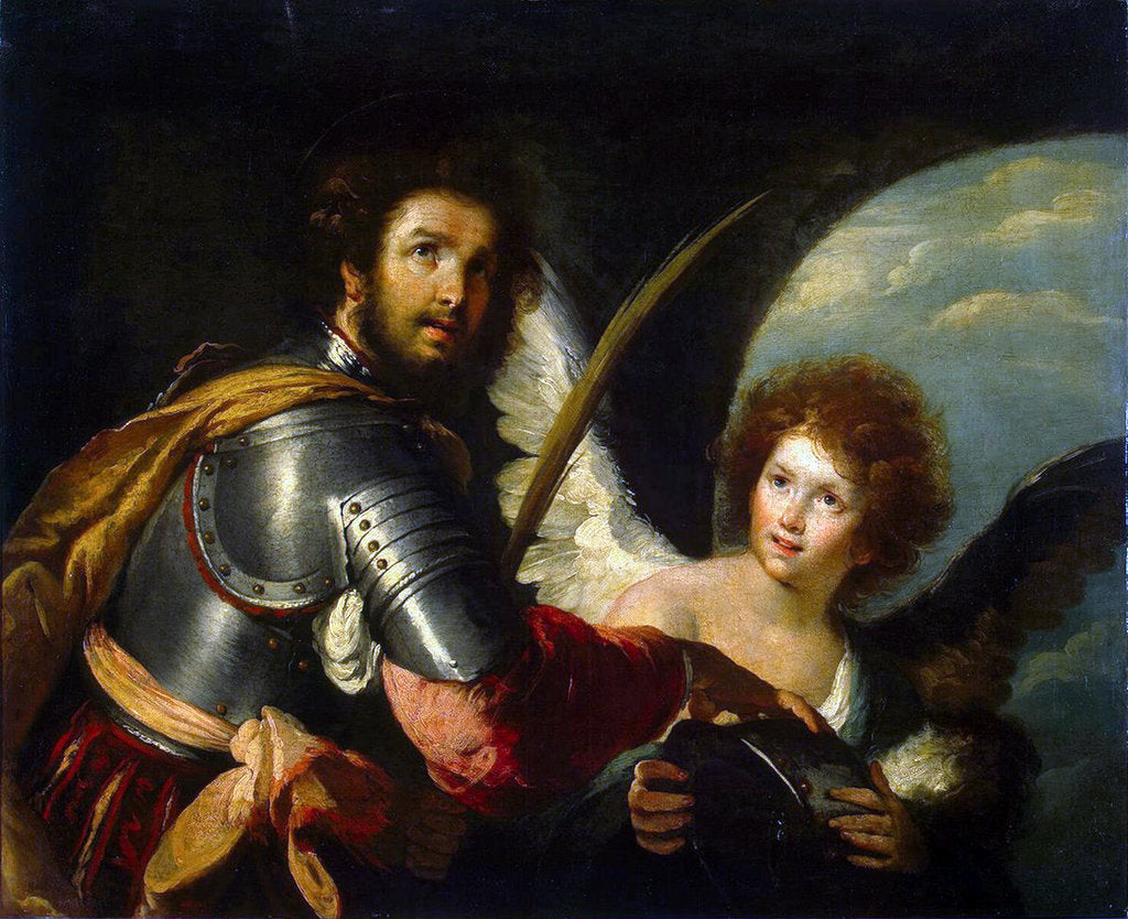 Detail of Saint Secundus and Angel, c1640 by Anonymous