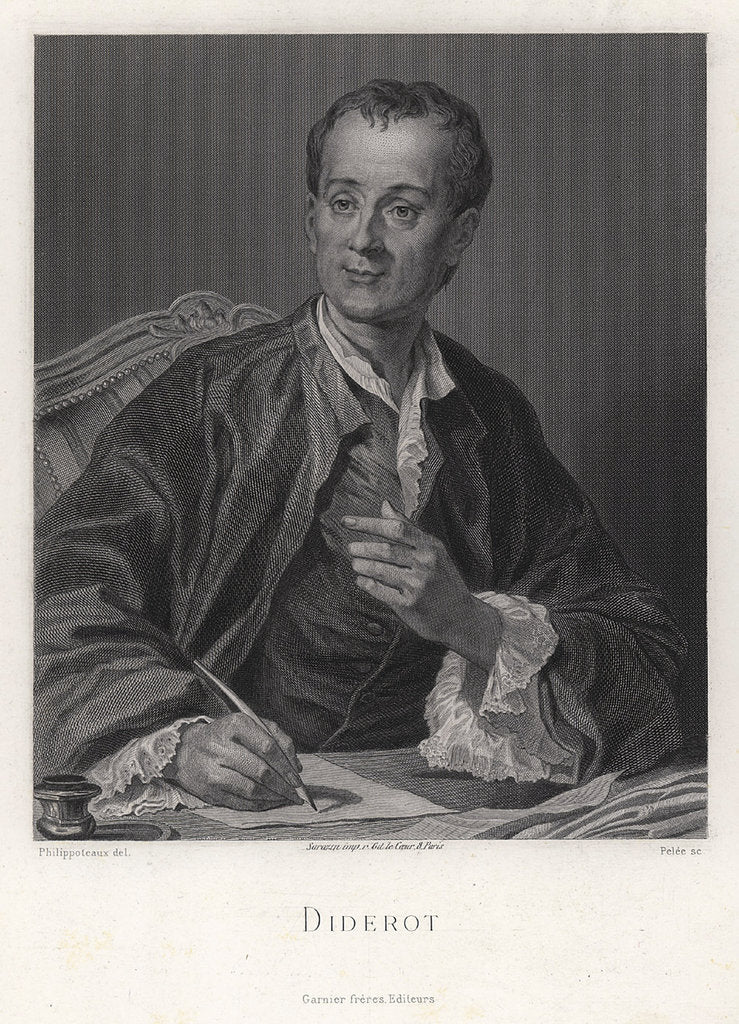 Detail of Portrait of the writer, essayist and philosopher Denis Diderot, middle of the 18th centu by Anonymous