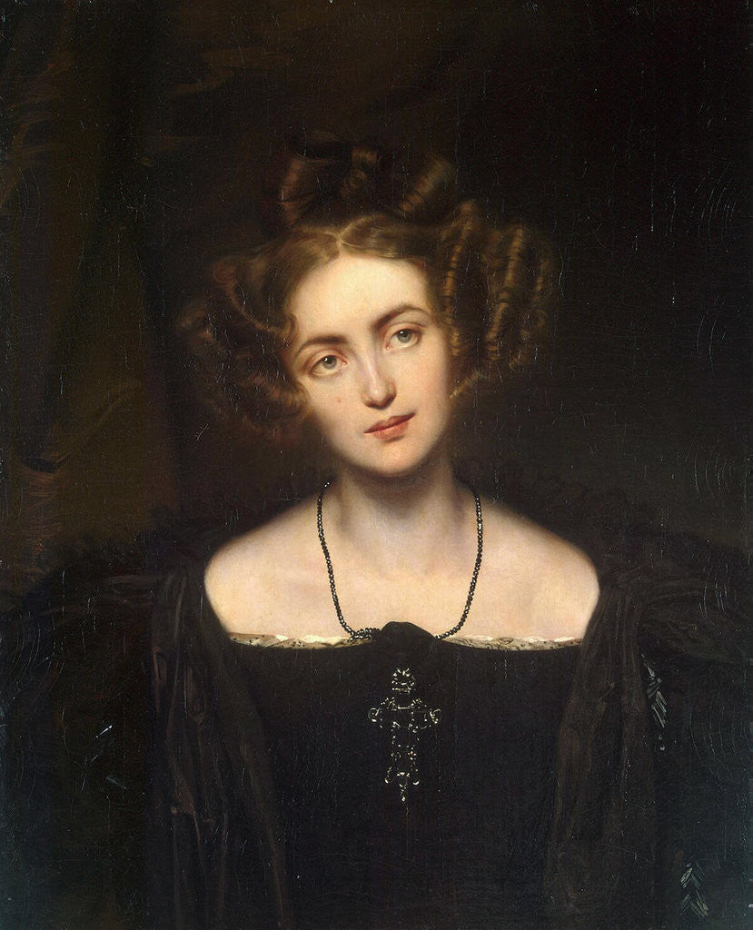 Detail of Portrait of the opera singer Henriette Sontag by Paul Hippolyte Delaroche