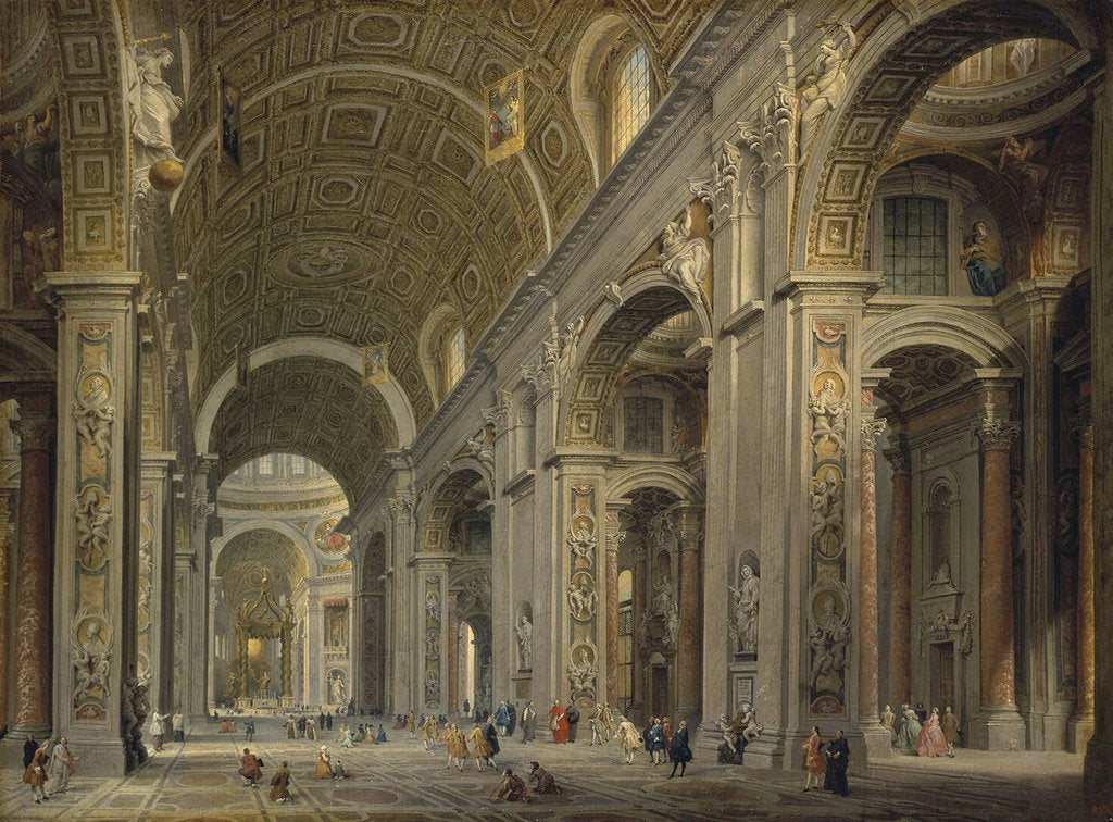 Detail of Interior of the Basilica of Saint Peter in Rome, 1750s by Anonymous