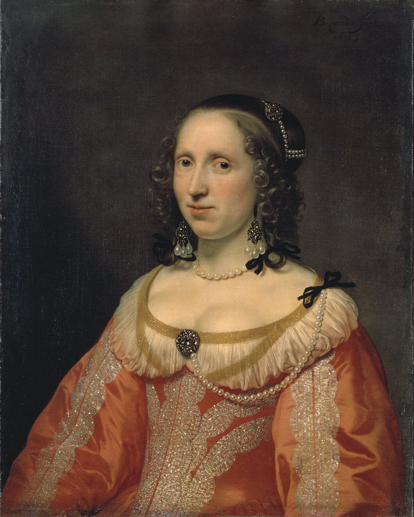 Detail of Portrait of a woman, 1649 by Anonymous
