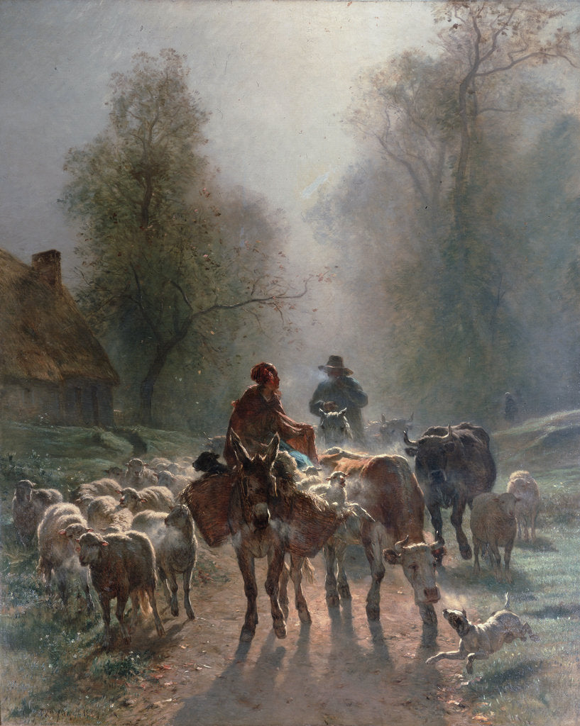 Detail of On the Way to the Market, 1859 by Anonymous