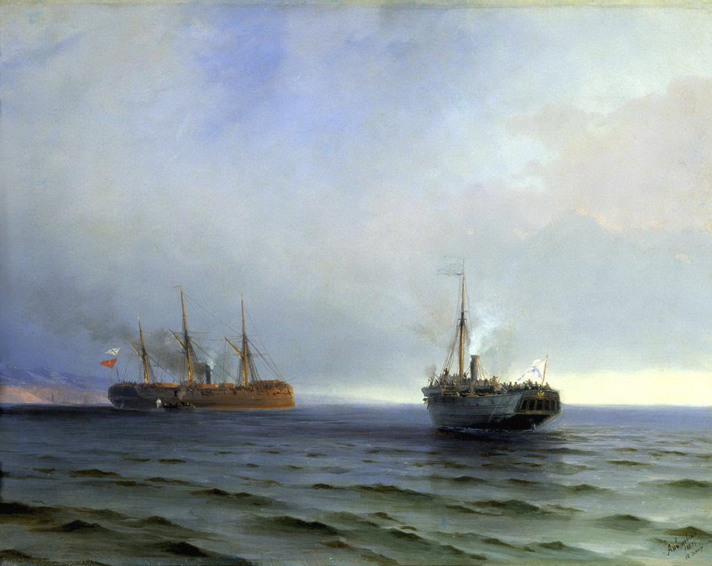 Detail of Capture of the Turkish military transport Messina, 13th December 1877 by Anonymous
