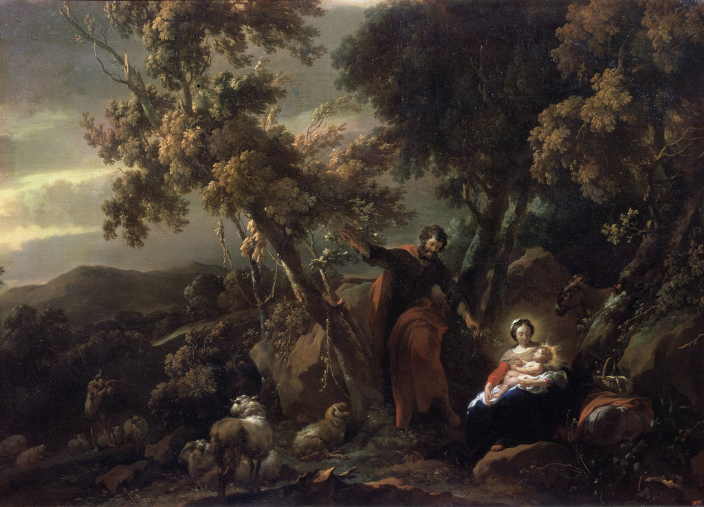 Detail of Rest on the Flight into Egypt, 17th century. by Nicolaes Berchem