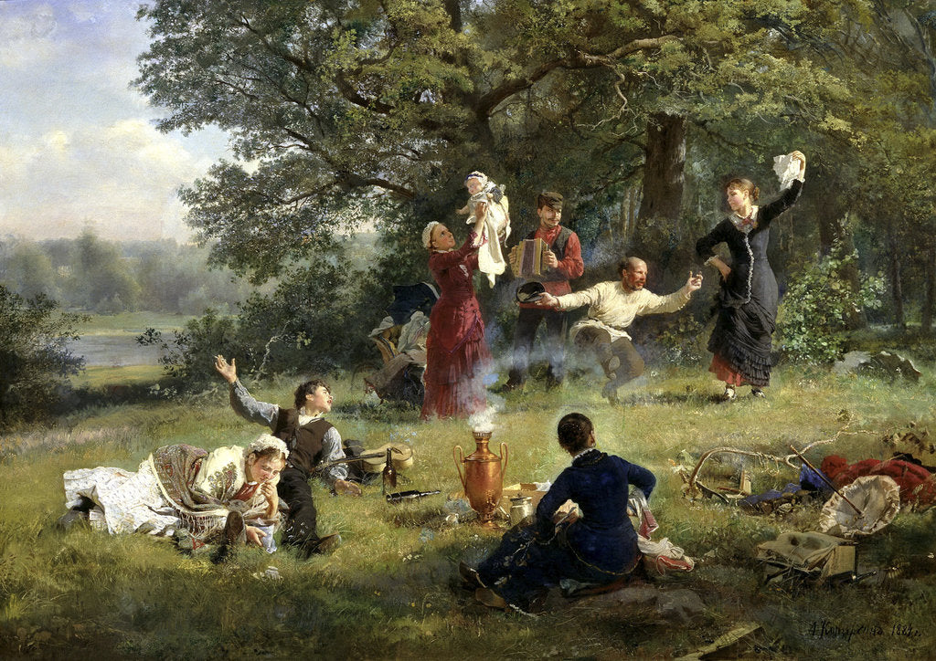 Detail of Sunday, 1884. by Alexei Ivanovich Korzukhin