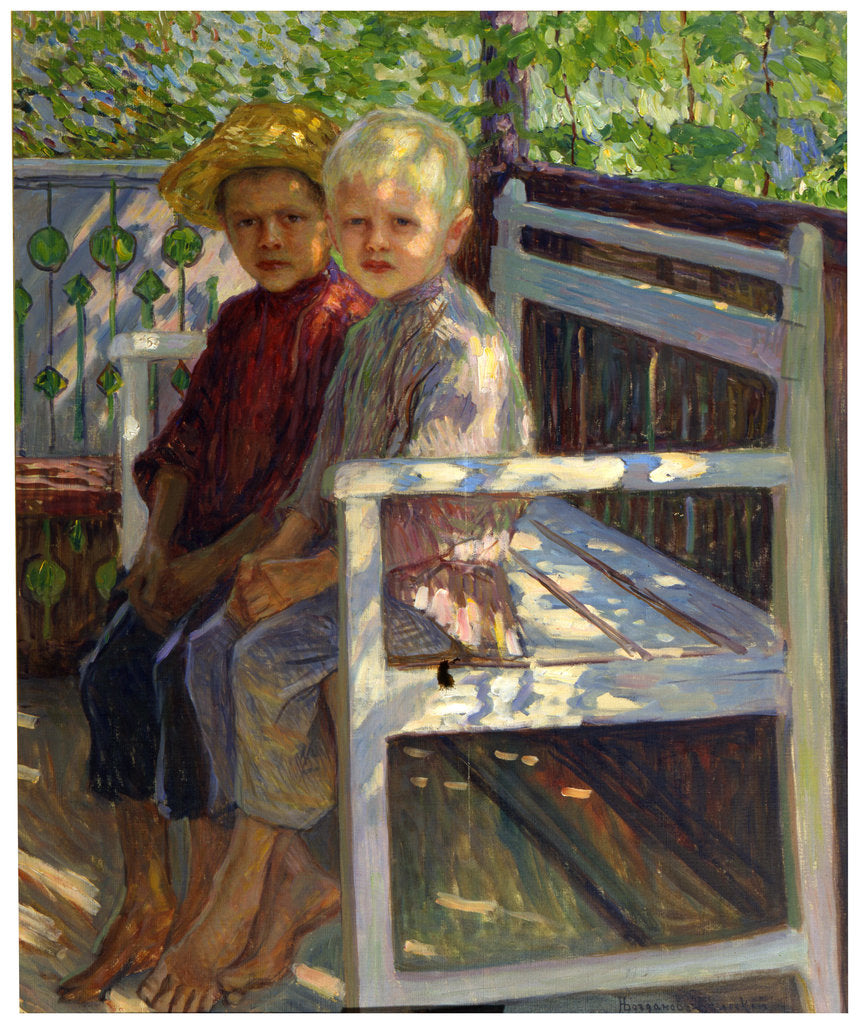Detail of Children, late 19th or 20th century by Nikolaj Petrovic Bogdanov-Bel'skij