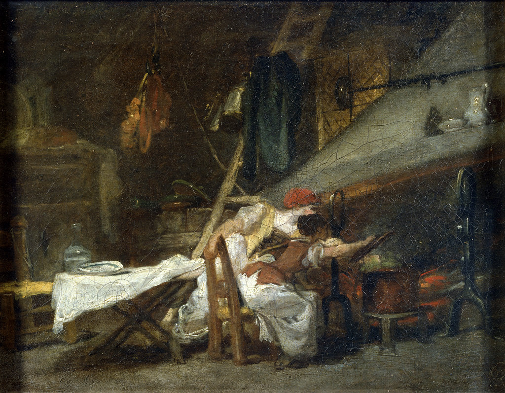 Detail of At the Stove, 18th or early 19th century by Jean-Honore Fragonard