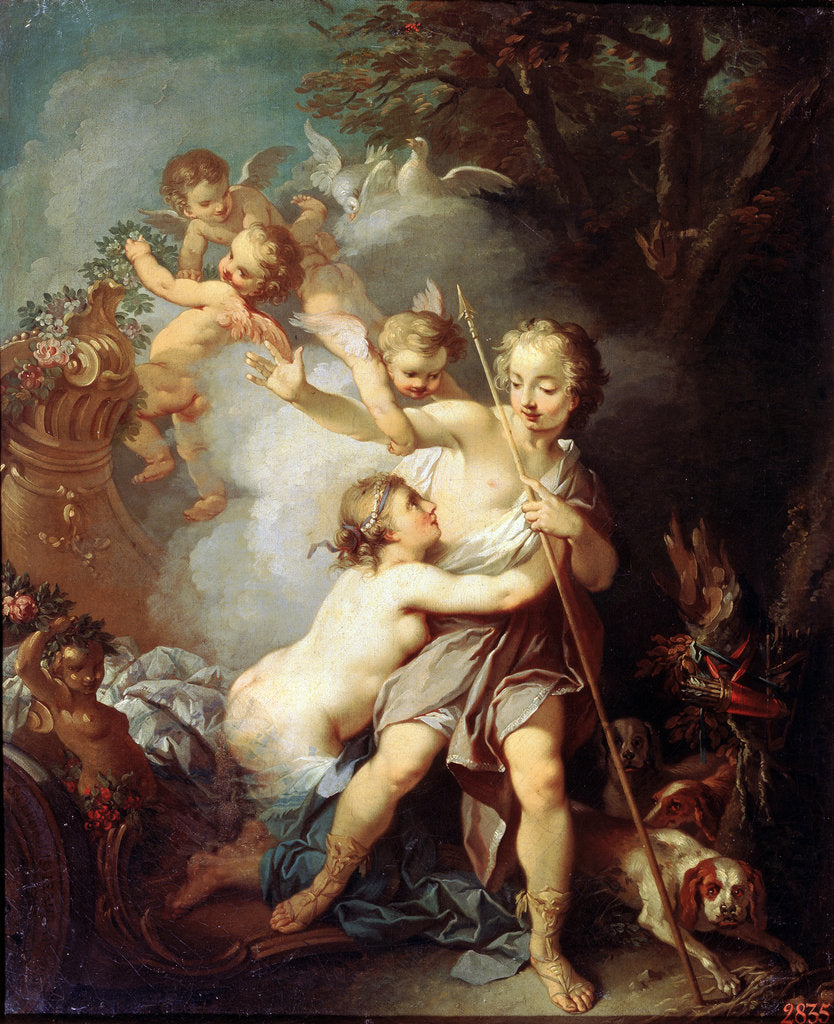 Detail of Venus and Adonis, 1750s. by Etienne Jeaurat