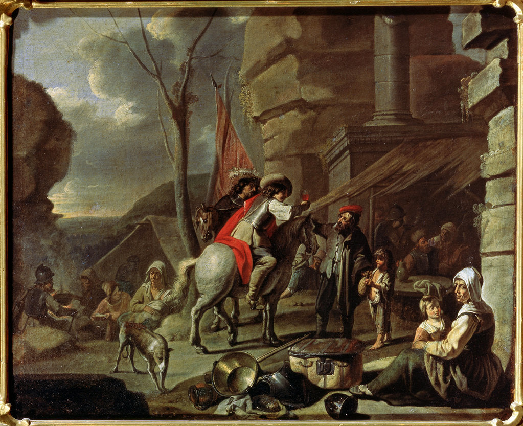 Detail of Horsemen at a Tavern, second half of 17th century. by French Master
