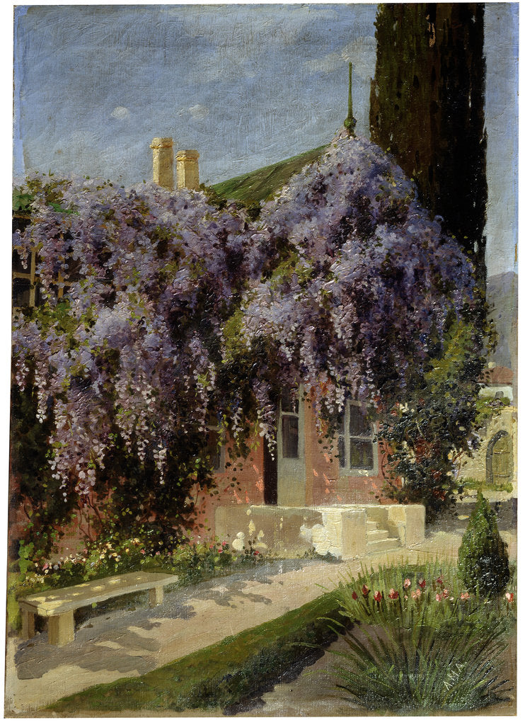 Detail of A House Entwined with Wisteria, late 19th or 20th century by Mikhail Alisov