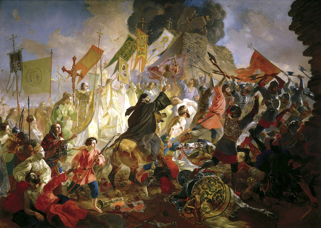 Detail of The Siege of Pskov by Stephen Báthory in 1581, 1839-1843 by Karl Briullov