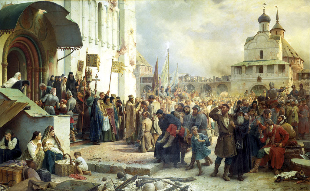 Detail of The Siege of the Trinity Sergius Lavra in Sergiev Posad, 1891. by Vasily Vereshchagin
