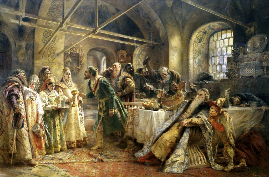 Detail of The Kiss Ceremony, 1895. by Konstantin Makovsky