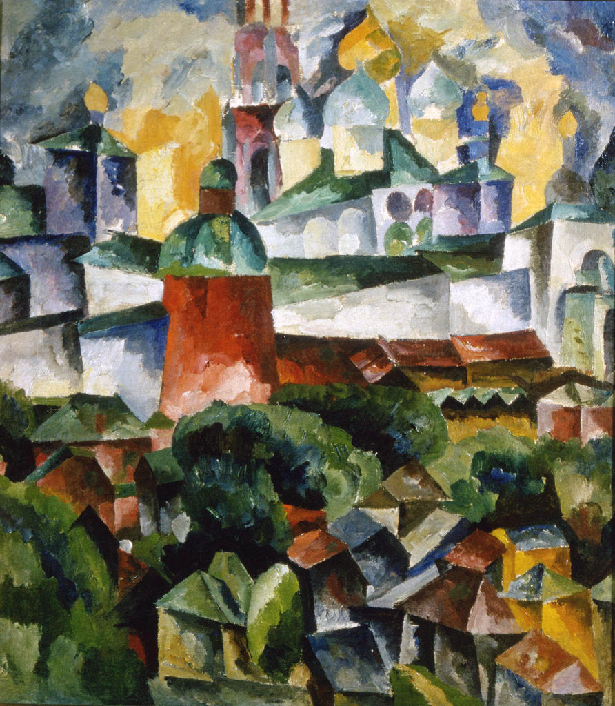 Detail of Landscape with the Trinity-Sergius-Monastery, 1920. by Aristarkh Lentulov