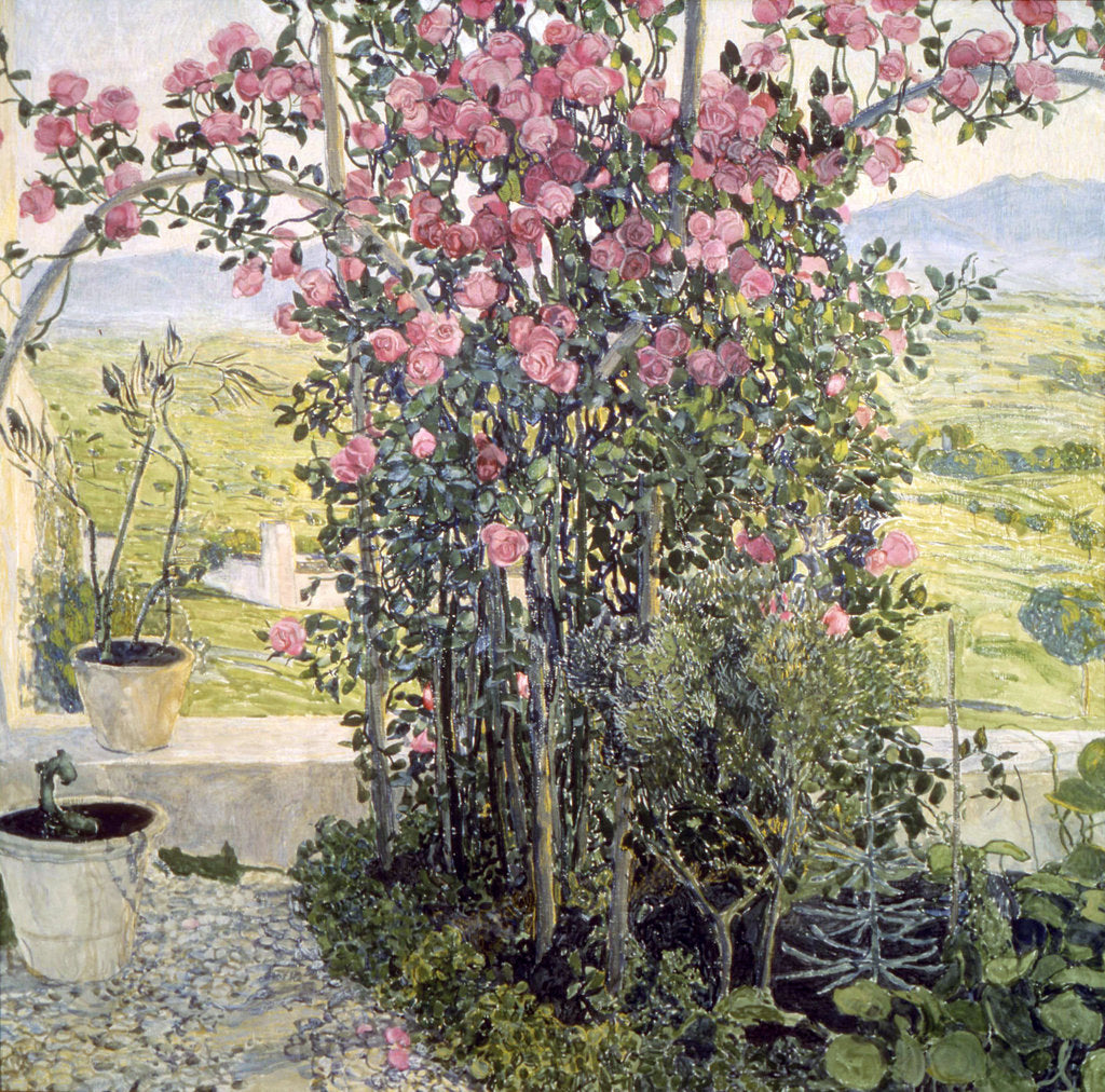 Detail of The Valley in Umbria, 1910s. by Aleksandr Golovin