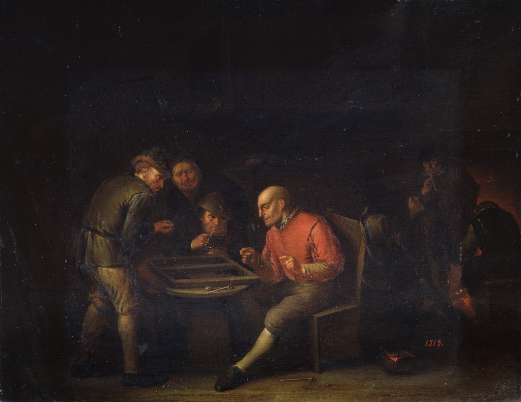 Detail of Flemings Playing Dice, 17th century by Adriaen van Ostade
