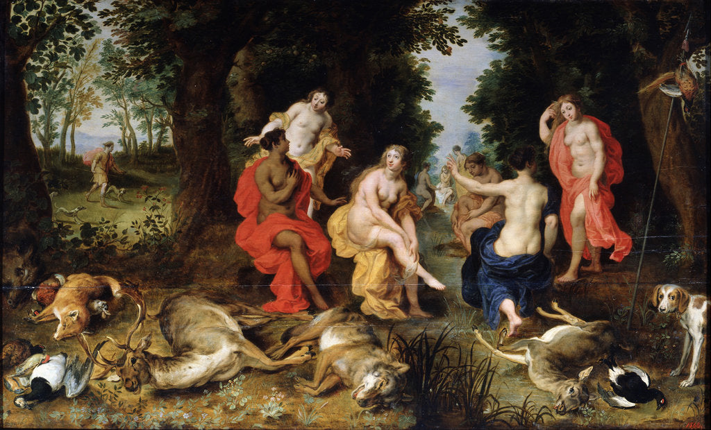 Detail of Dianas Rest on the Hunt, late 16th or early 17th century by Jan Brueghel the Elder