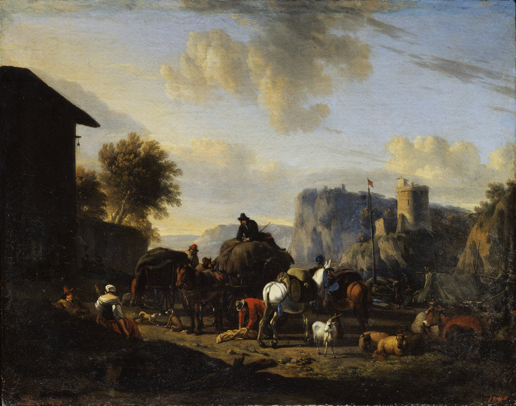 Detail of The Rest of the Convoy, 17th century by Nicolaes Berchem