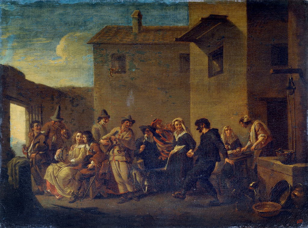 Detail of Carnival in Venice, 17th century by Johannes Lingelbach