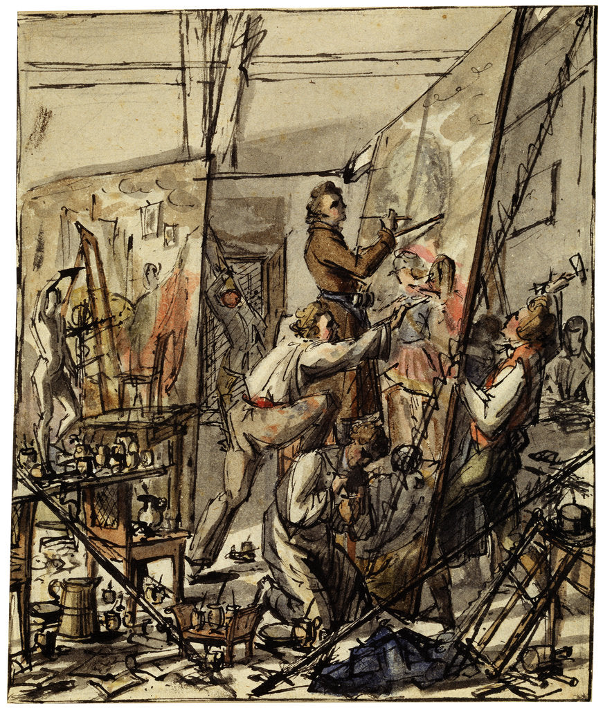 Detail of In an Artists Studio, 1820s by Anonymous