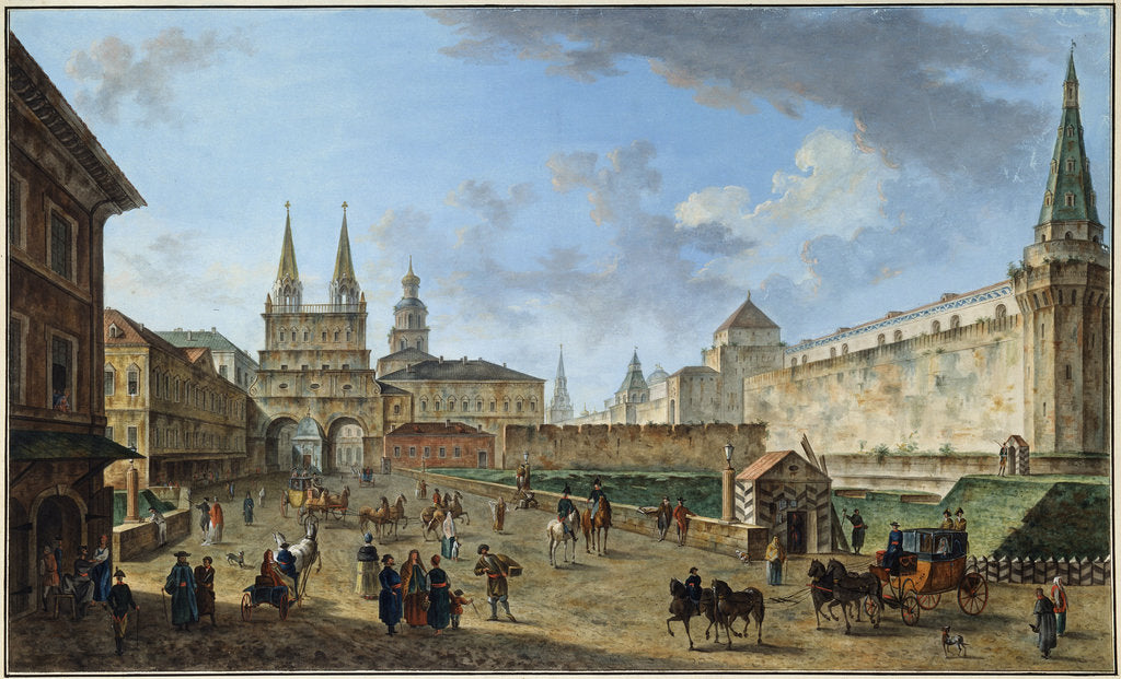 Detail of View of the Resurrection Gate on Red Square, Moscow, Russia, c1801 by Fyodor Yakovlevich Alexeev