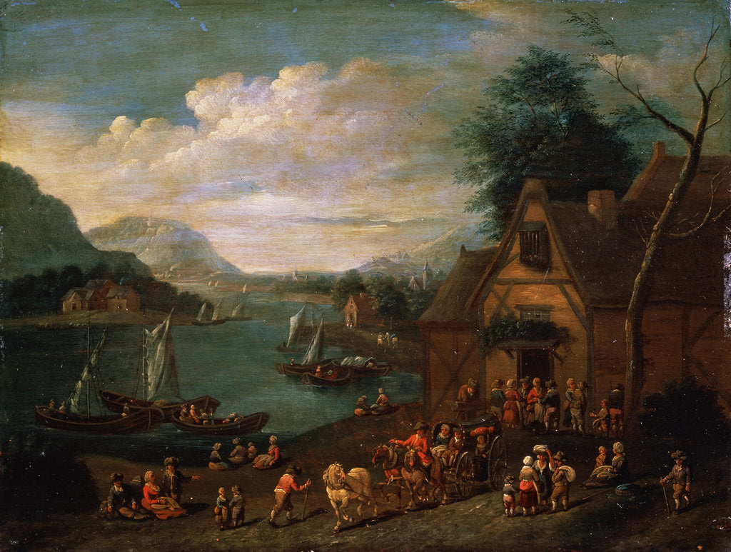 Detail of A Tavern at the Seashore, c16th-c18th century(?) by Flemish Master