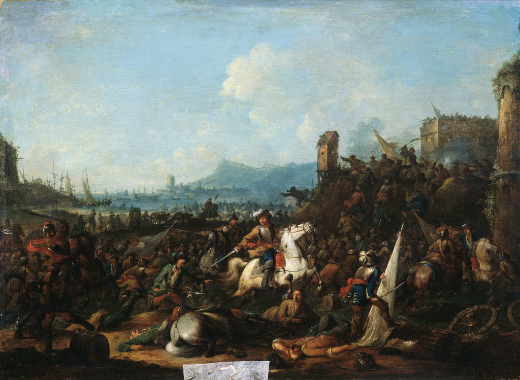 Detail of The Siege of La Rochelle in October 1628, early 18th century by Arnold Frans Rubens