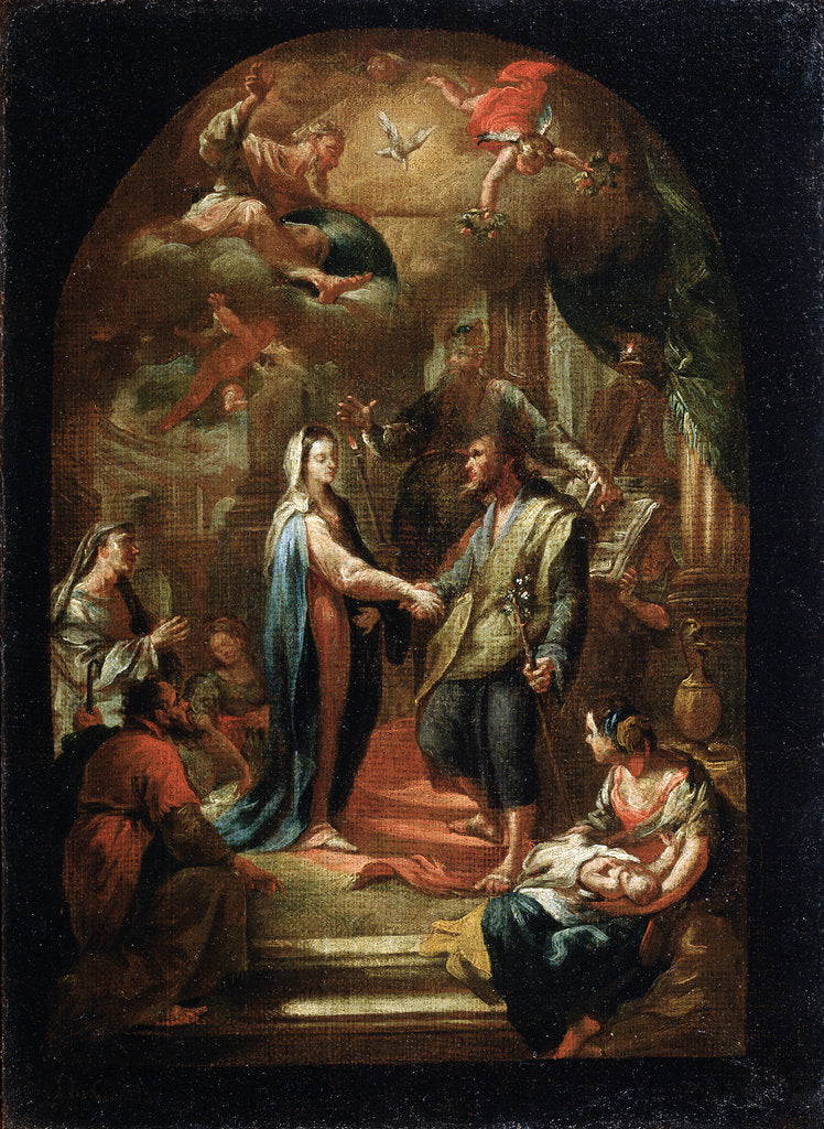 Detail of The Marriage of Mary and Joseph, 18th or early 19th century by Domenico Corvi