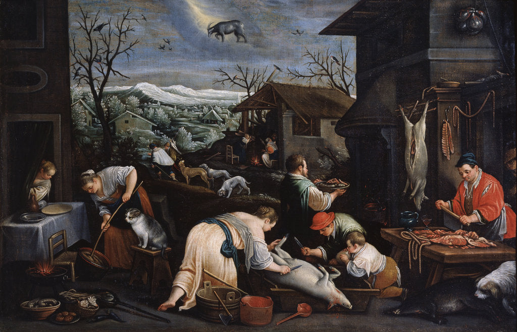 Detail of December by Leandro Bassano