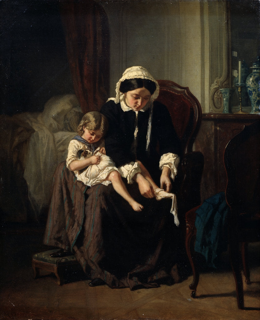 Detail of Morning Toilet, 1854 by Jules Treyer