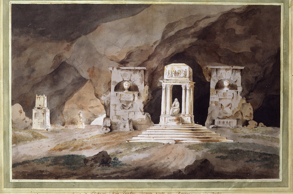 Detail of Old cemetery. Stage design for a theatre play, 1790. by Henry Hudfield