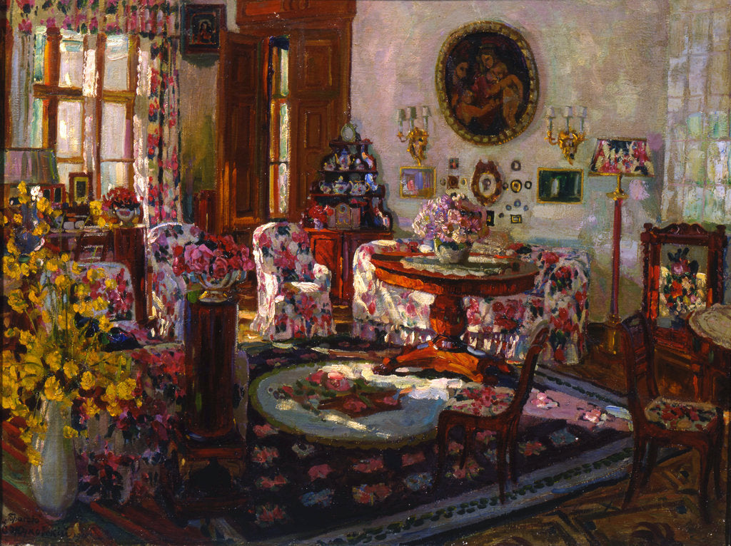 Detail of Interior in the Manor House Brasovo, 1912. by Stanislav Julianovic Zukovskij